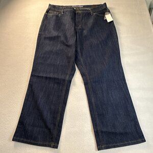 Women's Ashley Stewart Denim Blue Jeans Size 16W Plus Petite Straight Pocket NWT